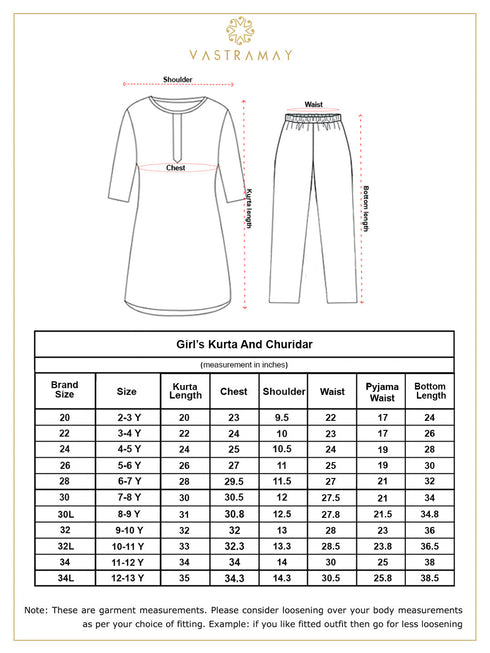 Girl's Maroon Mirror Kurta Pyjama Set